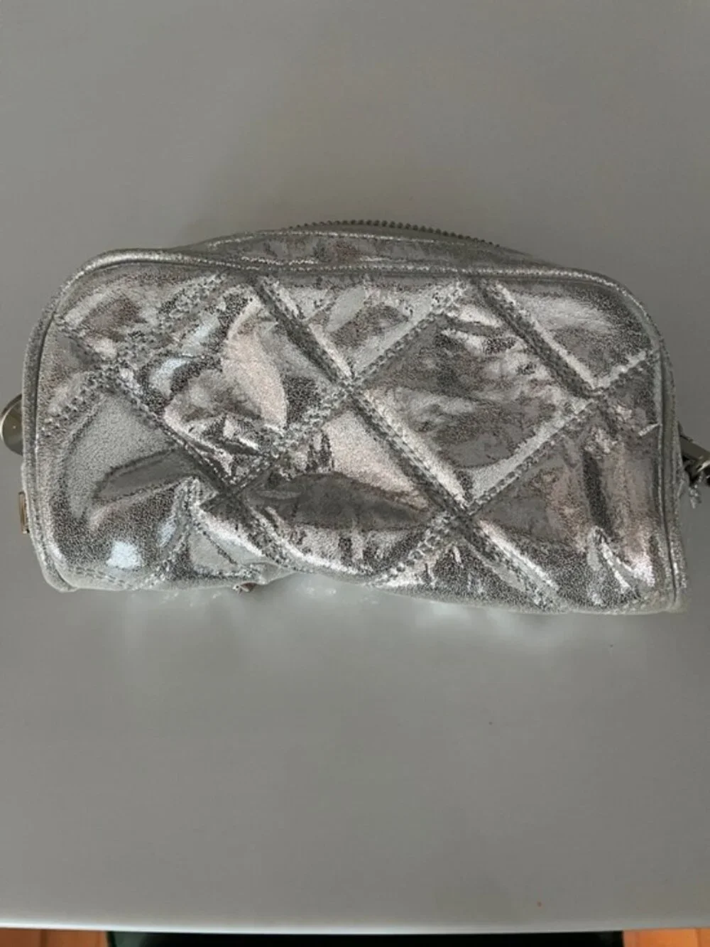 Deux Lux Silver Metallic Rhinestone Bow Wristlet Clutch | Glam Evening Bag